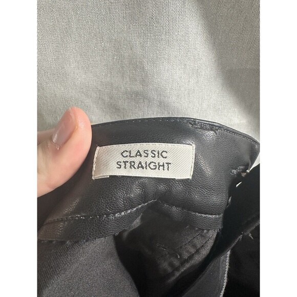 J.‎ Crew Faux Leather Straight Leg Pants Size 29 Sleek Black Pleather High Rise - Picture 8 of 9